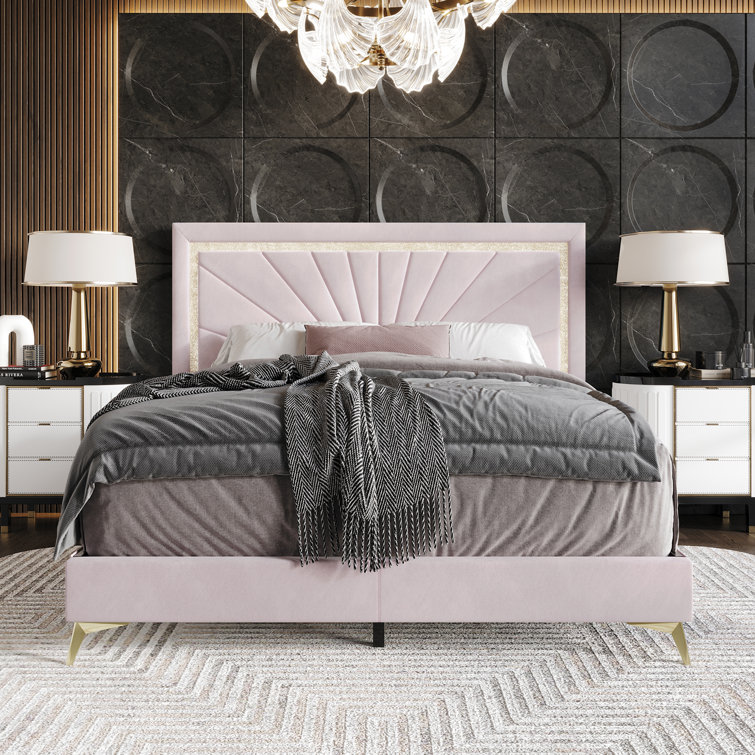 Manila upholstered low profile platform outlet bed